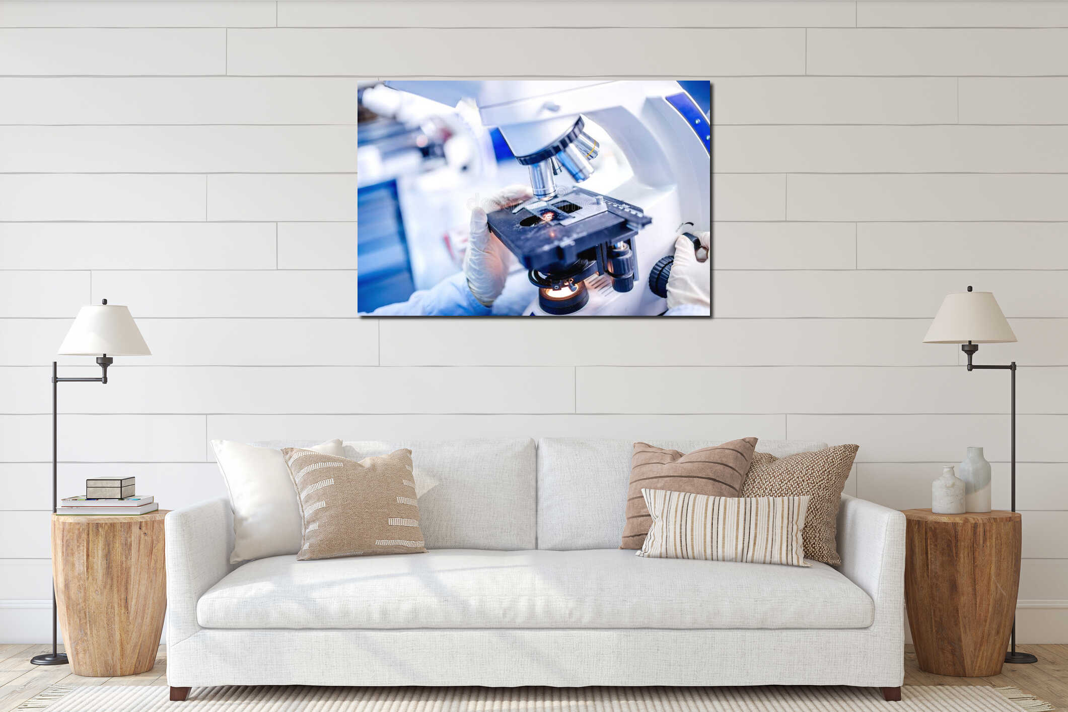 Canvas hanging interior mockup