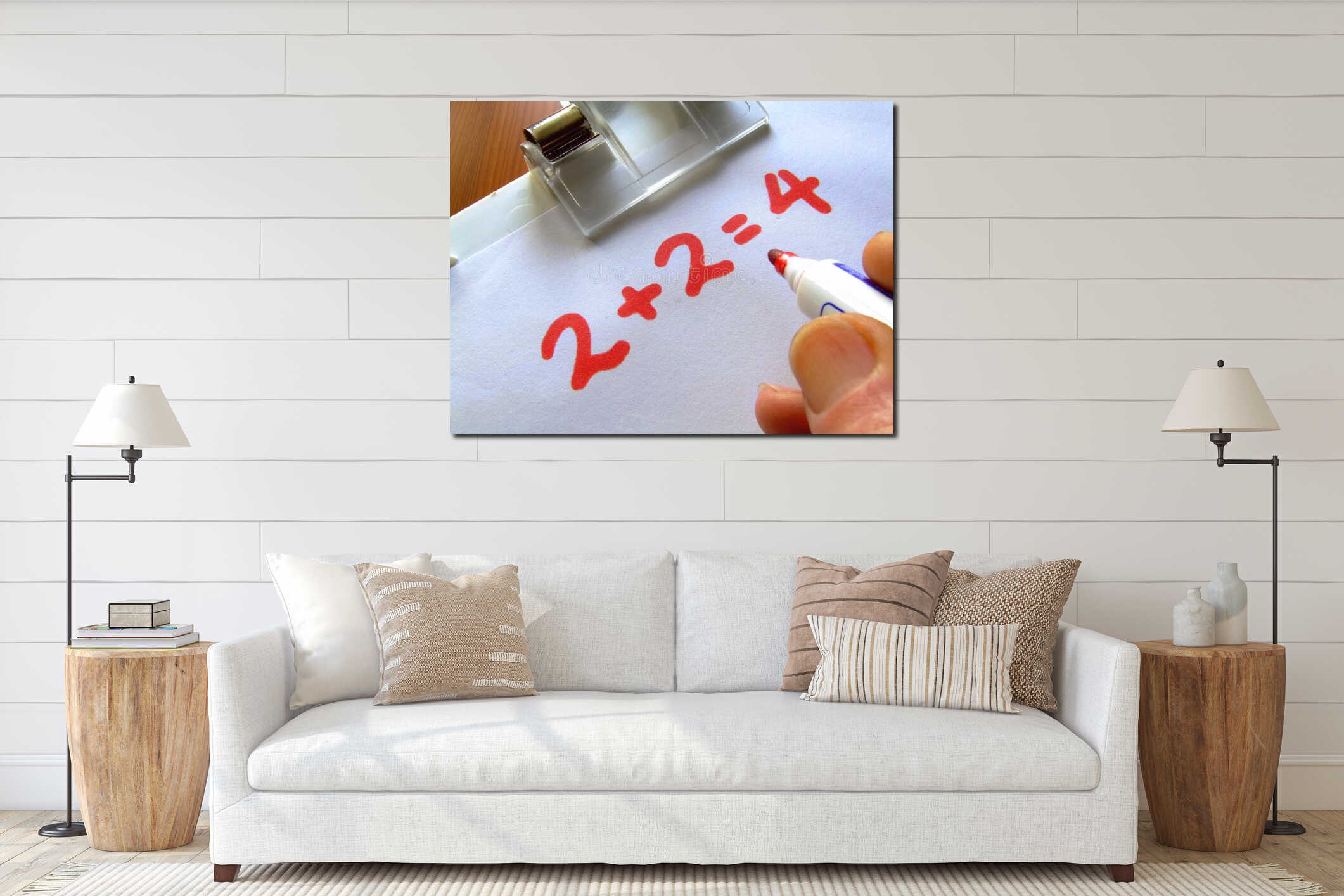 Canvas hanging interior mockup