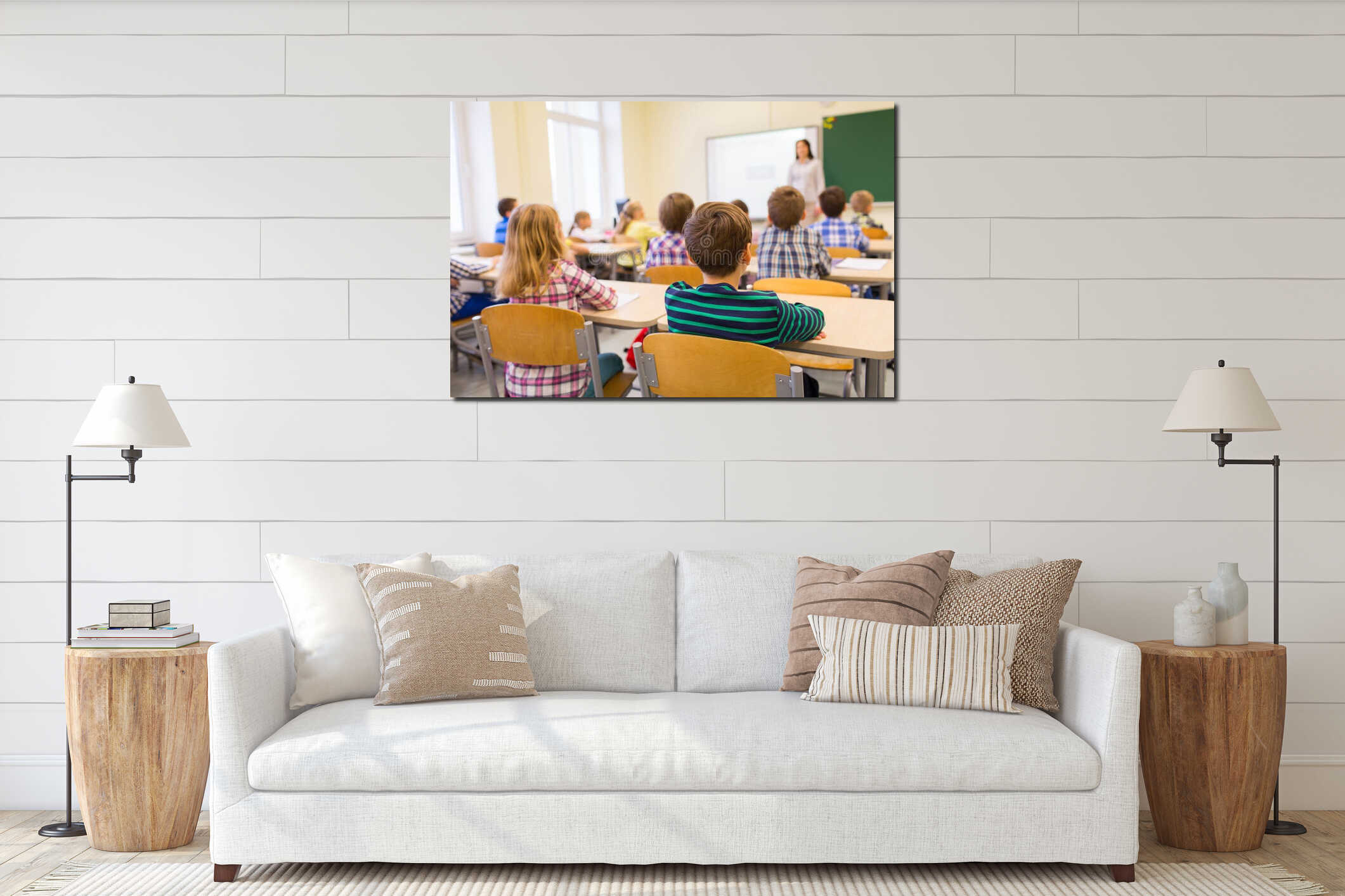 Canvas hanging interior mockup