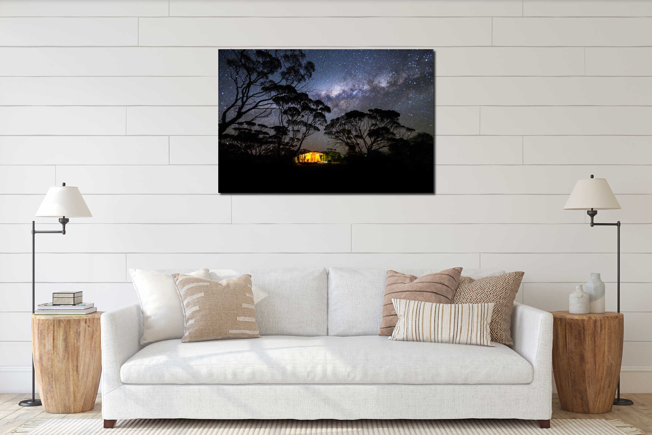 Canvas hanging interior mockup