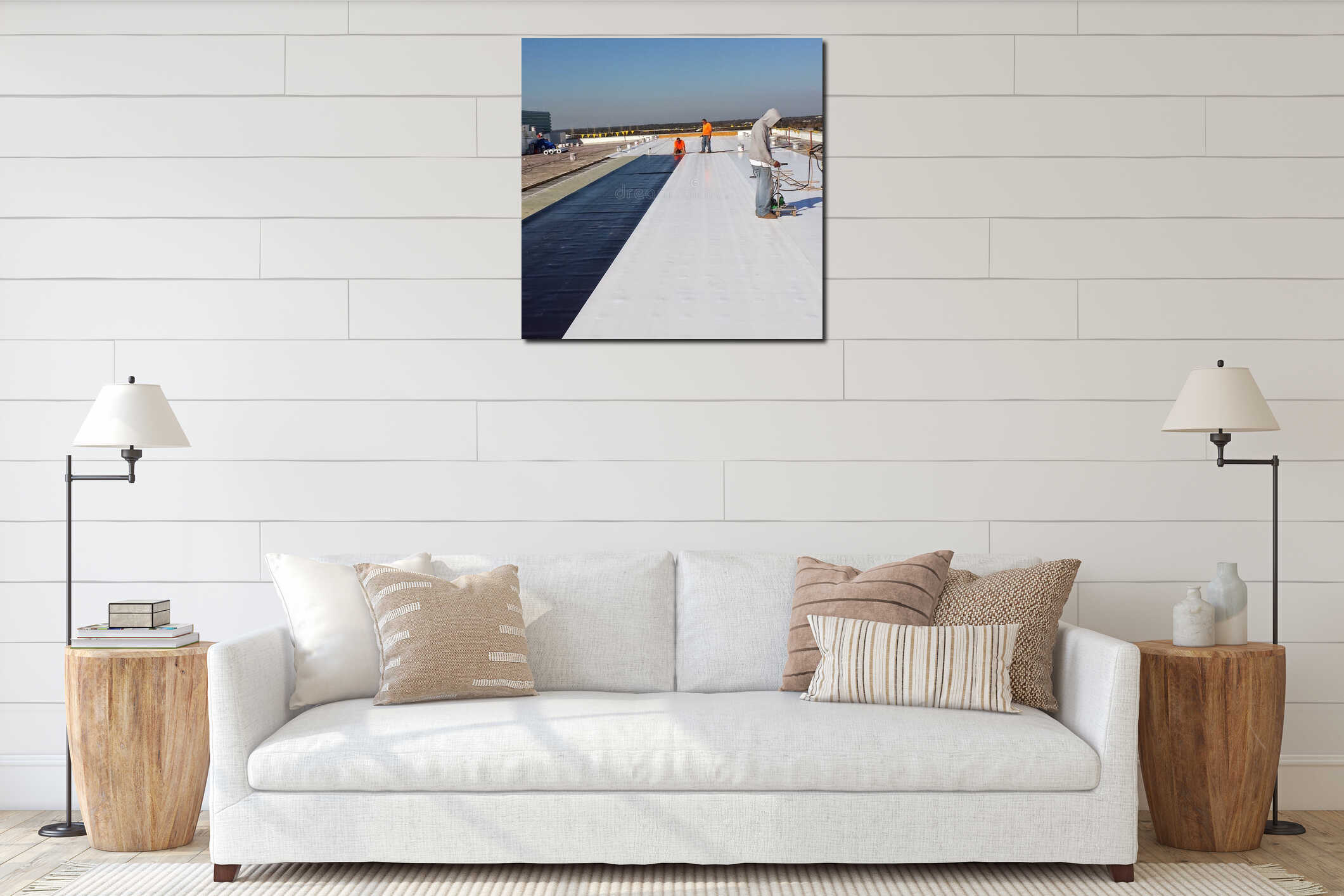 Canvas hanging interior mockup