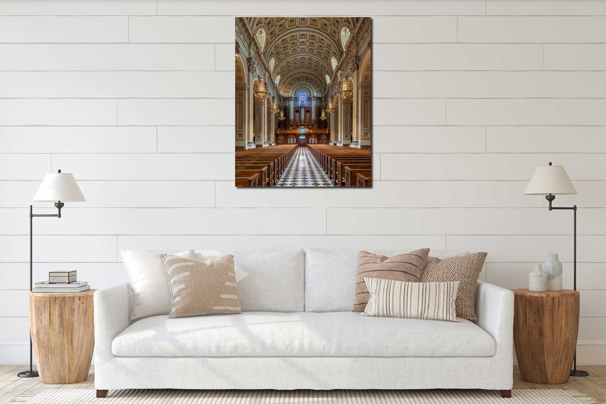 Canvas hanging interior mockup