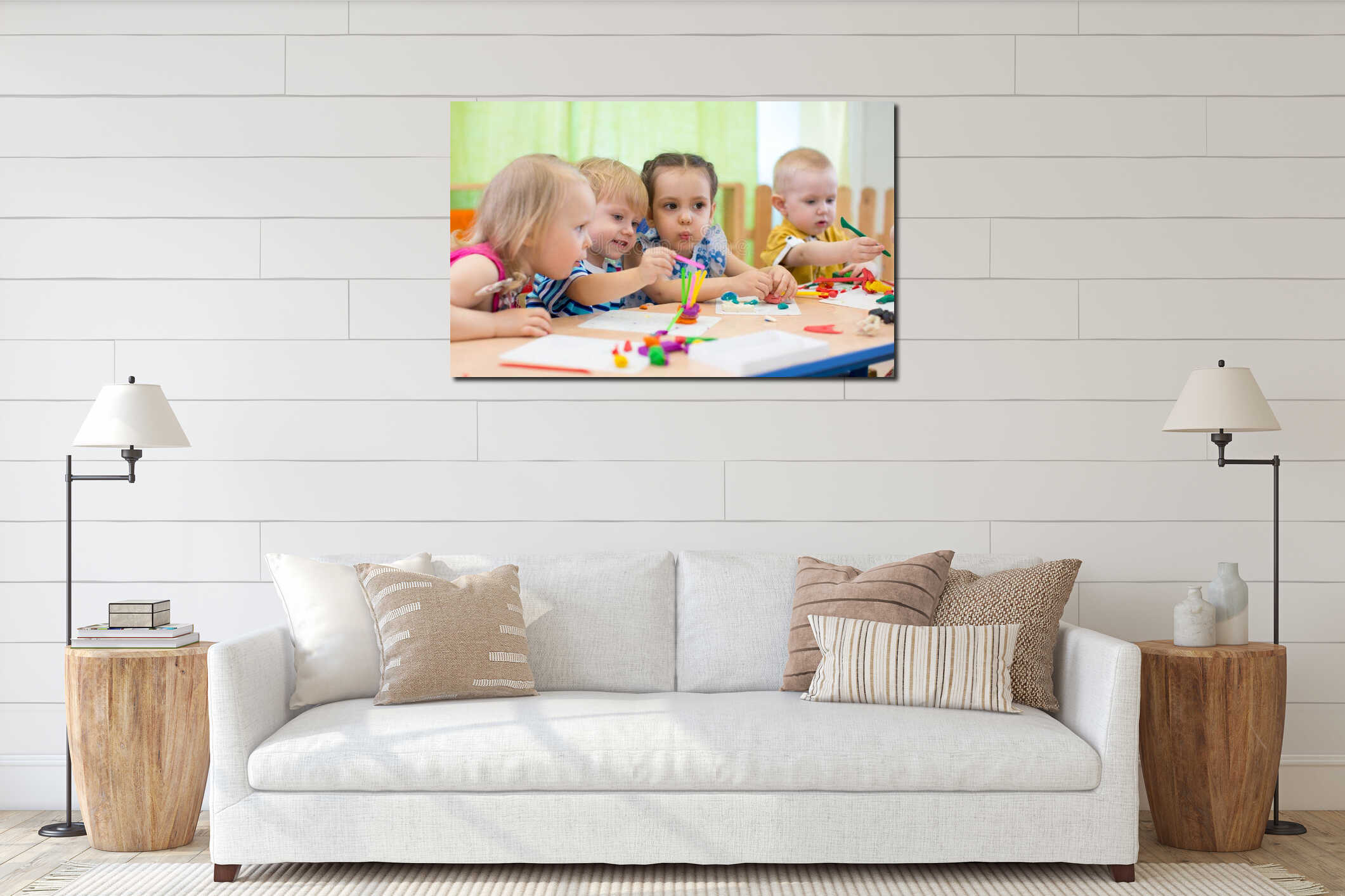 Canvas hanging interior mockup