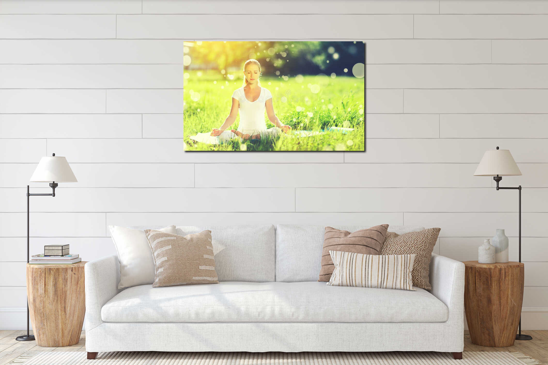Canvas hanging interior mockup