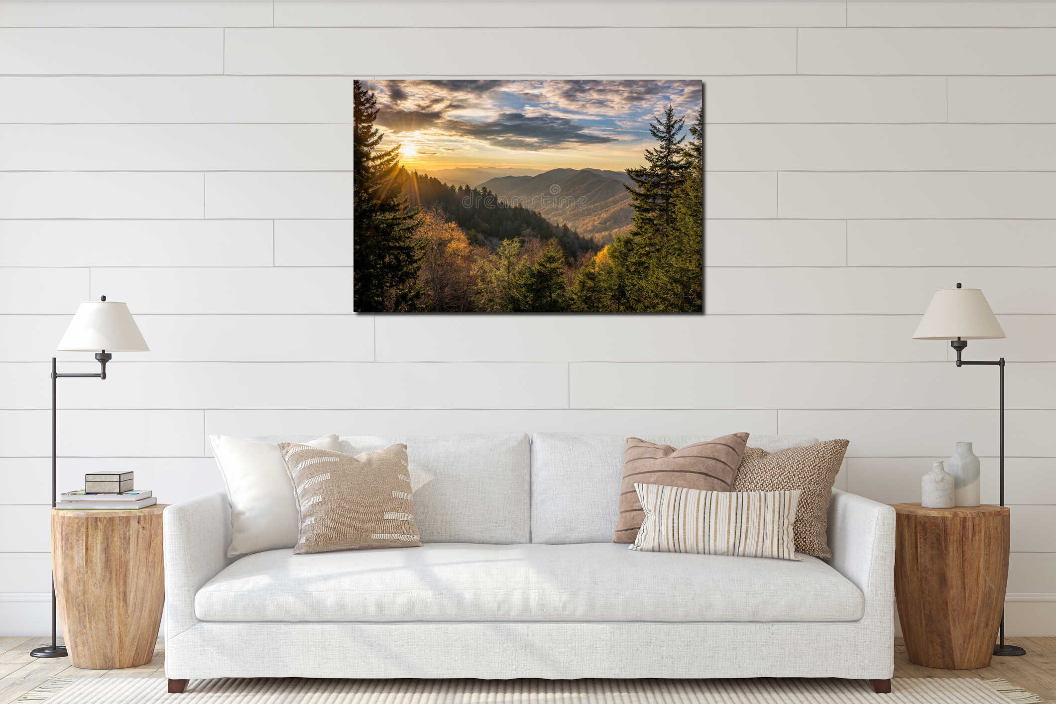 Canvas hanging interior mockup