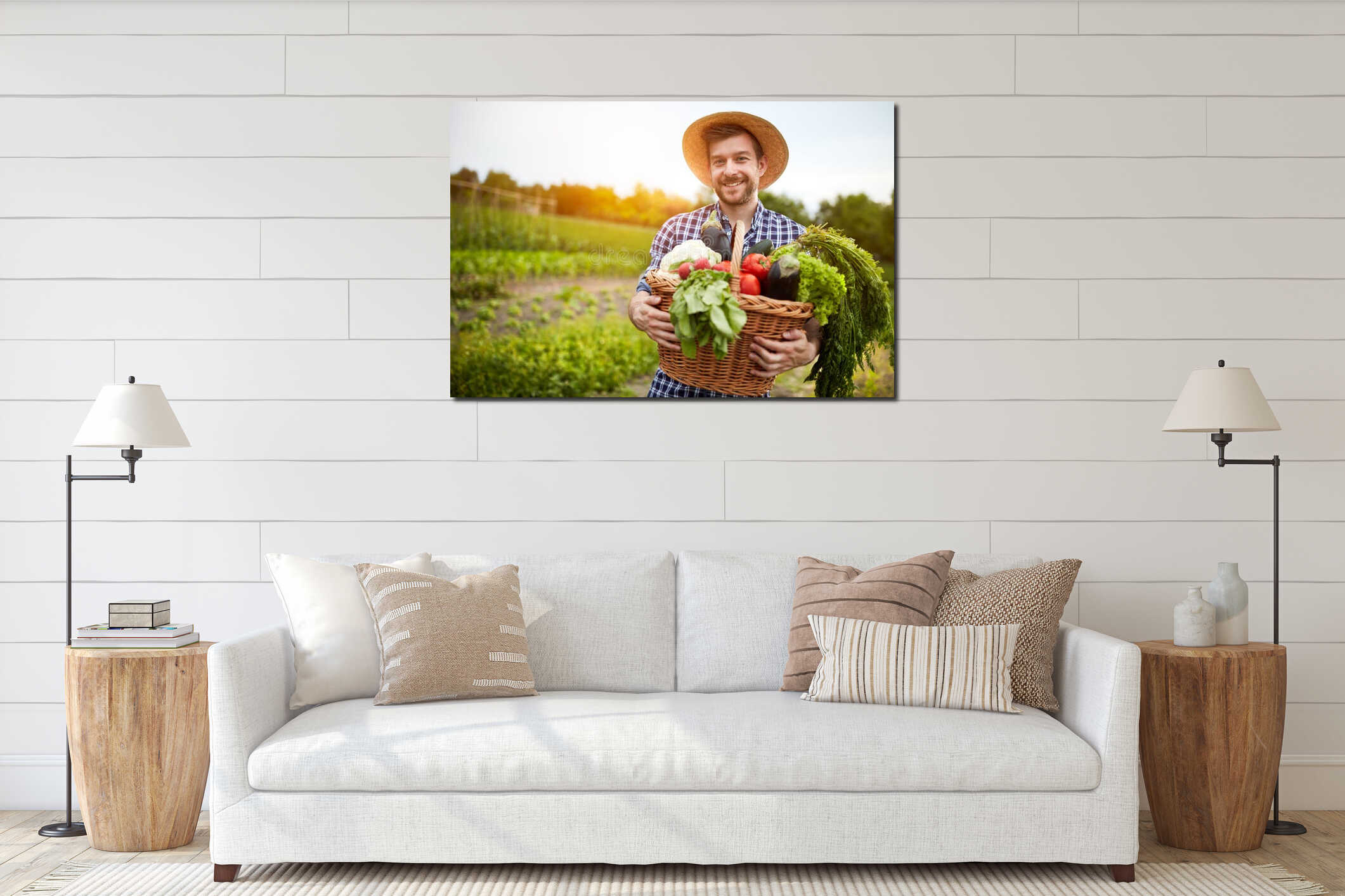 Canvas hanging interior mockup