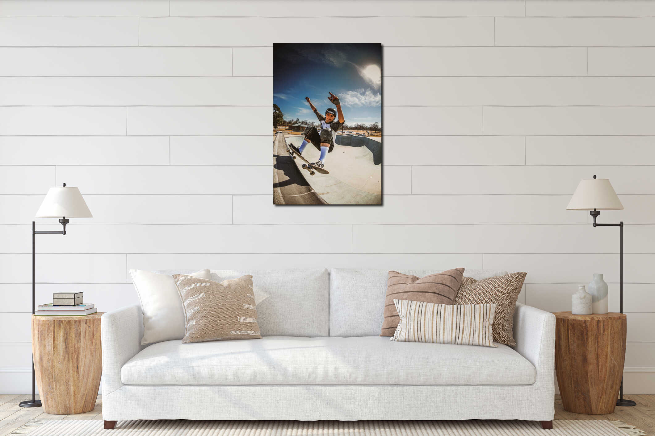 Canvas hanging interior mockup