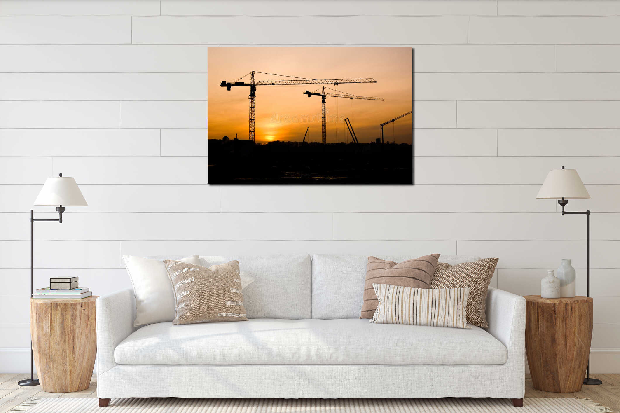 Canvas hanging interior mockup