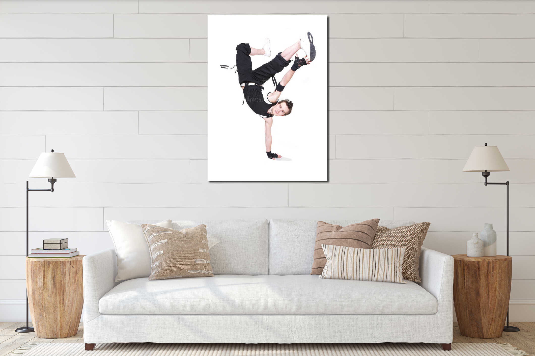 Canvas hanging interior mockup