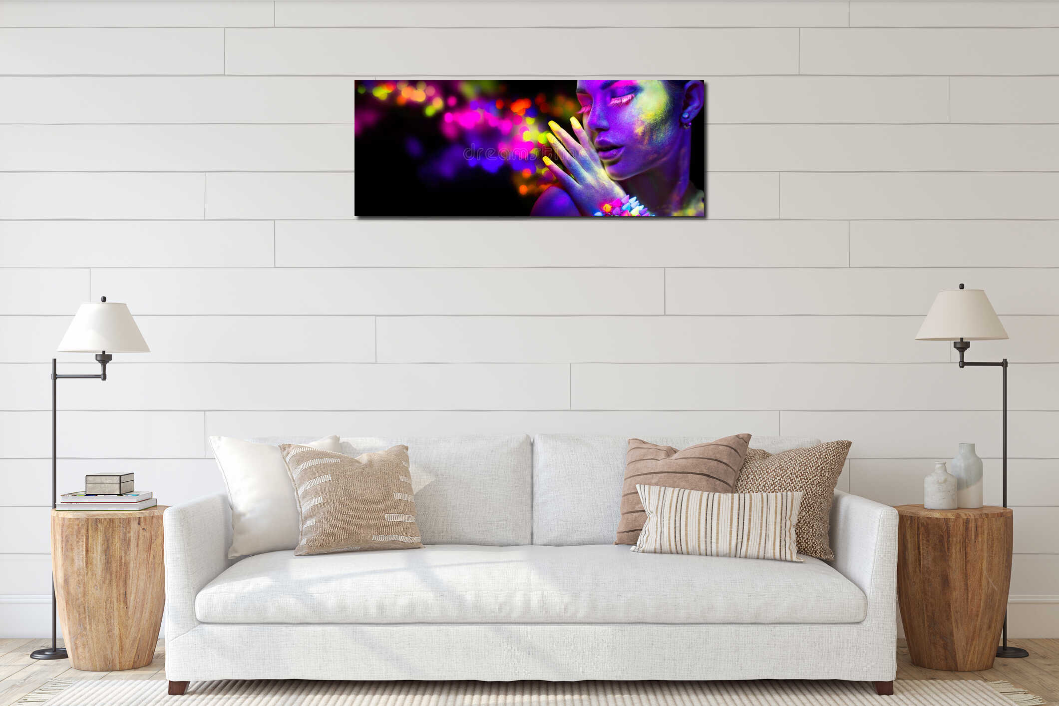 Canvas hanging interior mockup