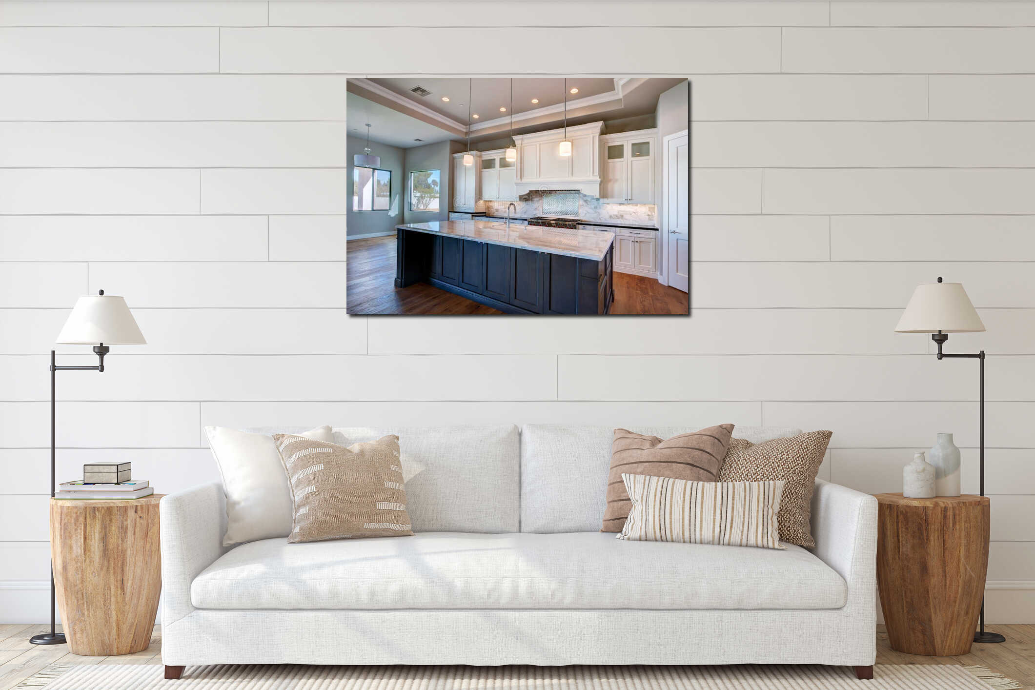 Canvas hanging interior mockup