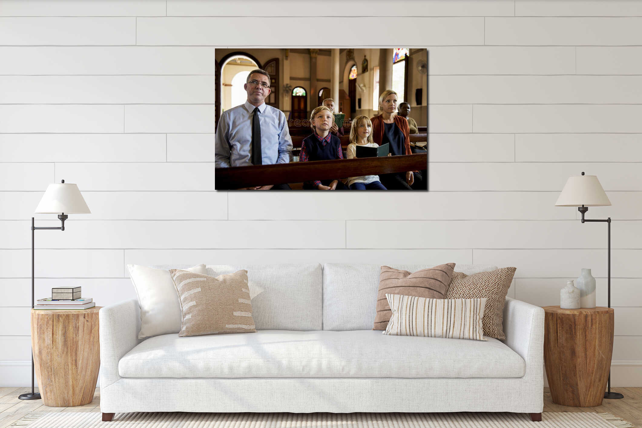 Canvas hanging interior mockup