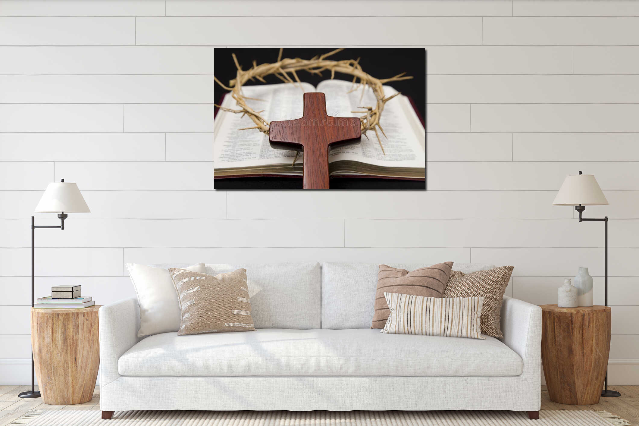 Canvas hanging interior mockup