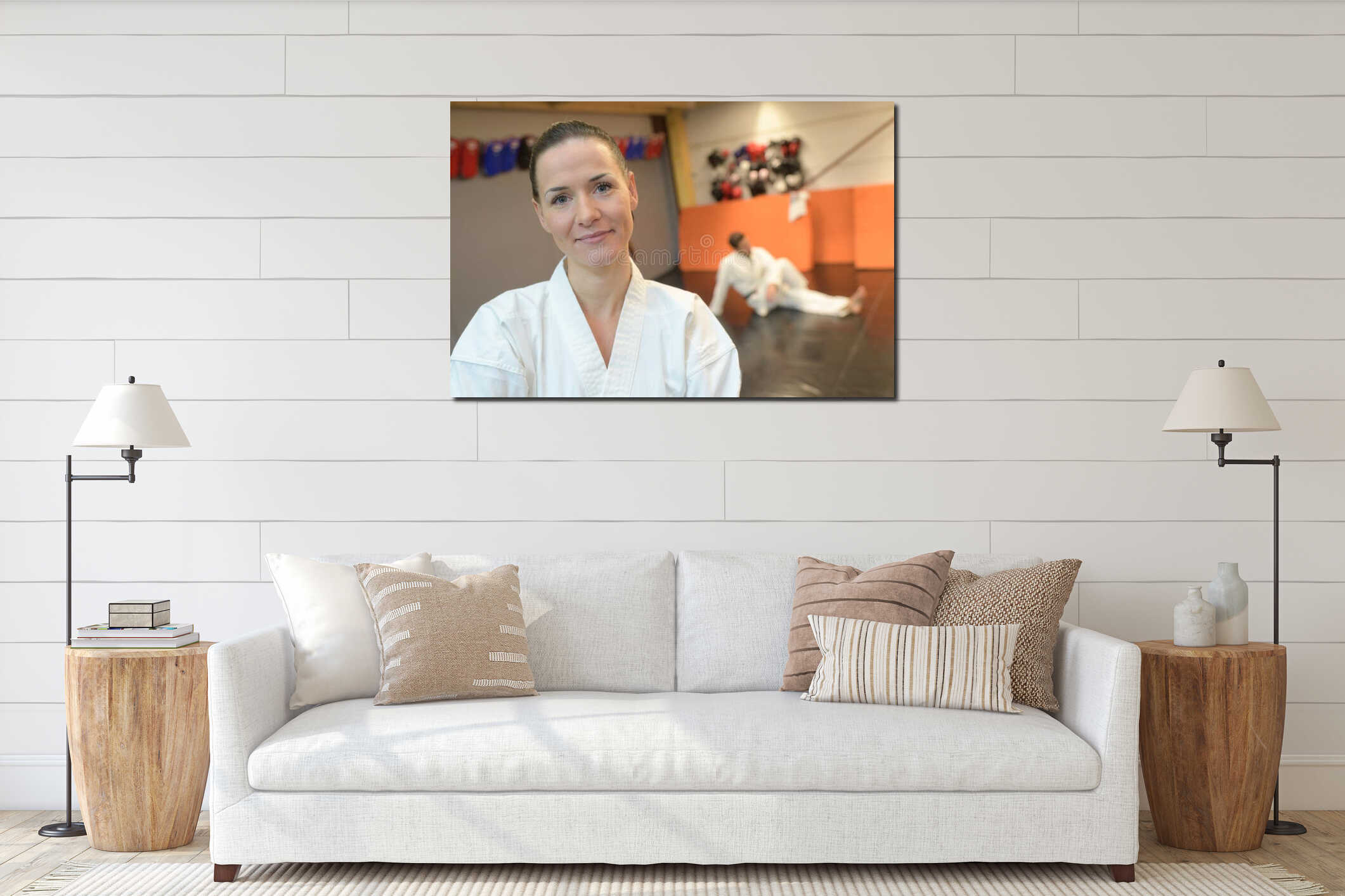 Canvas hanging interior mockup