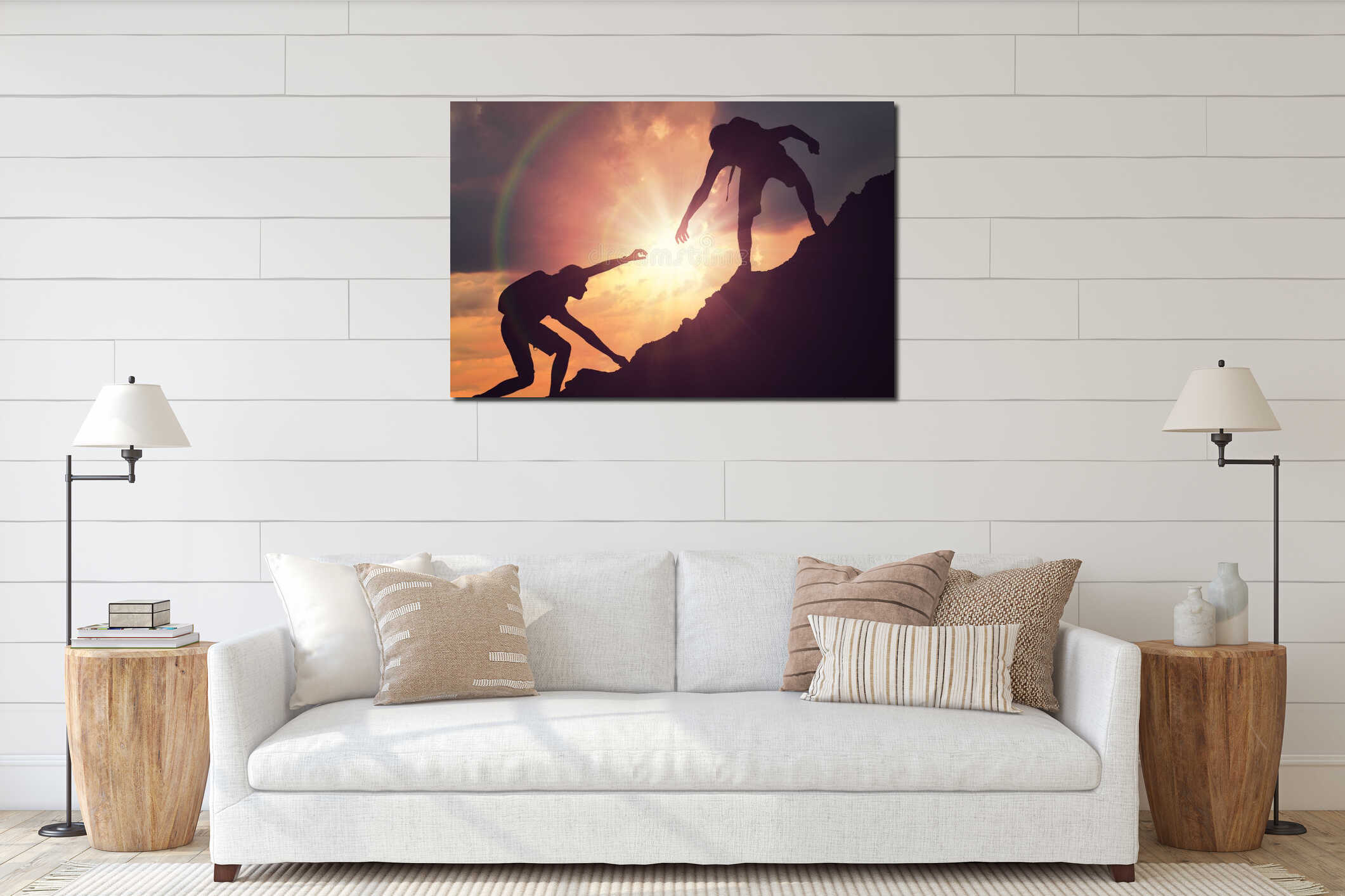 Canvas hanging interior mockup